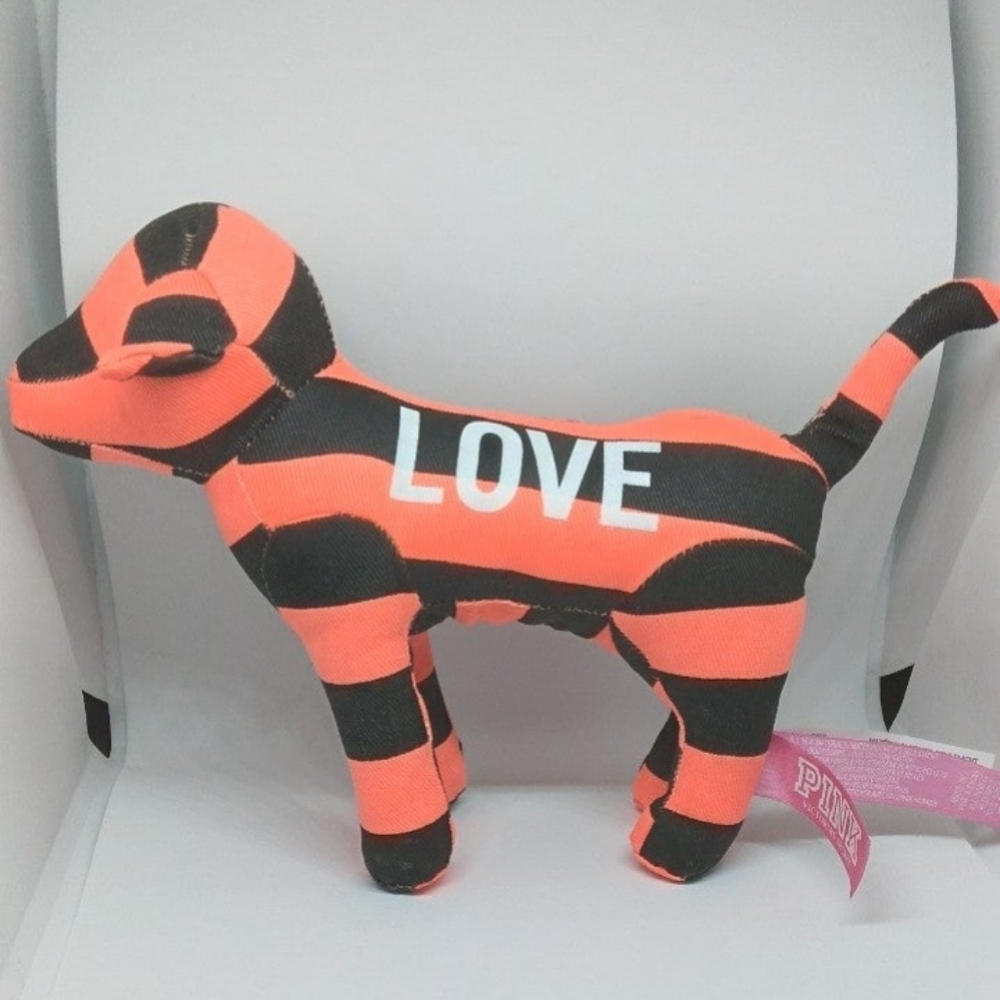 Victorias Secret PINK Plush Puppy Dog orange Black - Picture 1 of 1